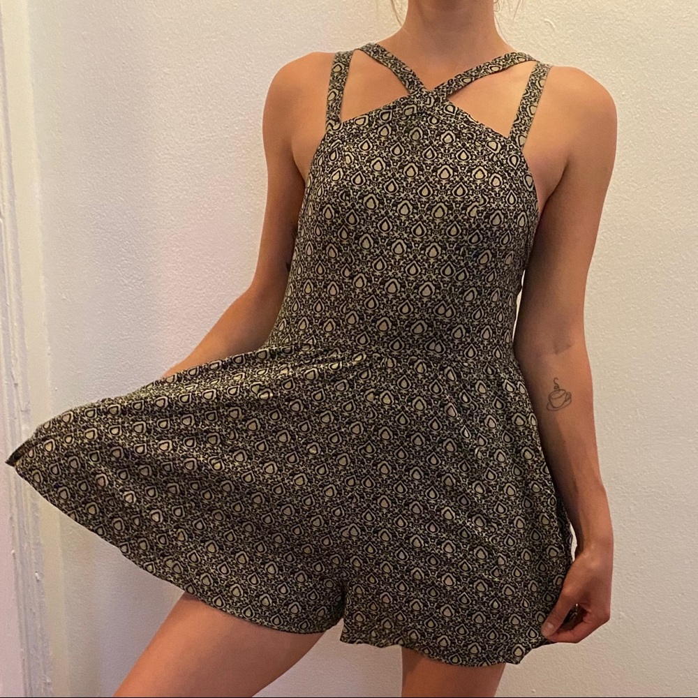 patterned strappy Urban outfitters romper